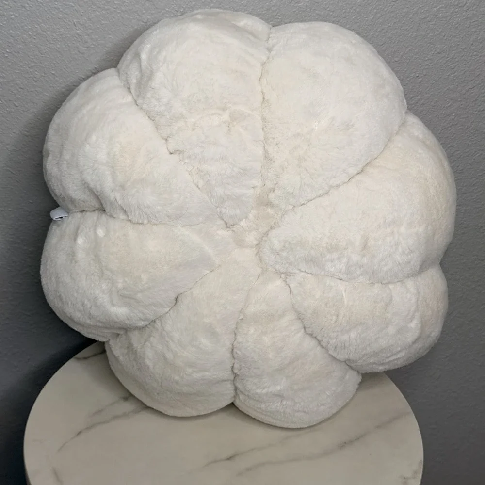 Martha Stewart Cream Plush Pumpkin Pillow Neutral Fall Autumn Farmhouse‎ 12x14
